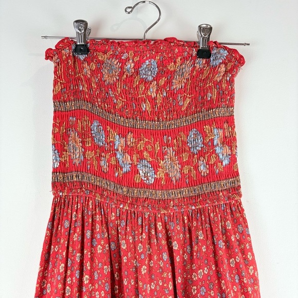 ZESICA Women's Strapless Dress Sleeveless Cottagecore Paisley Boho Beach Maxi S - Picture 5 of 8